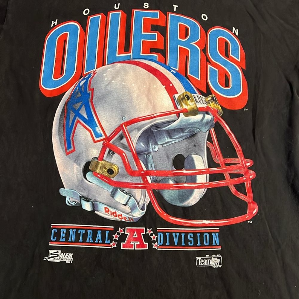 Vintage Salem Houston Oilers Graphic T-Shirt 1992 Single Stitch size L